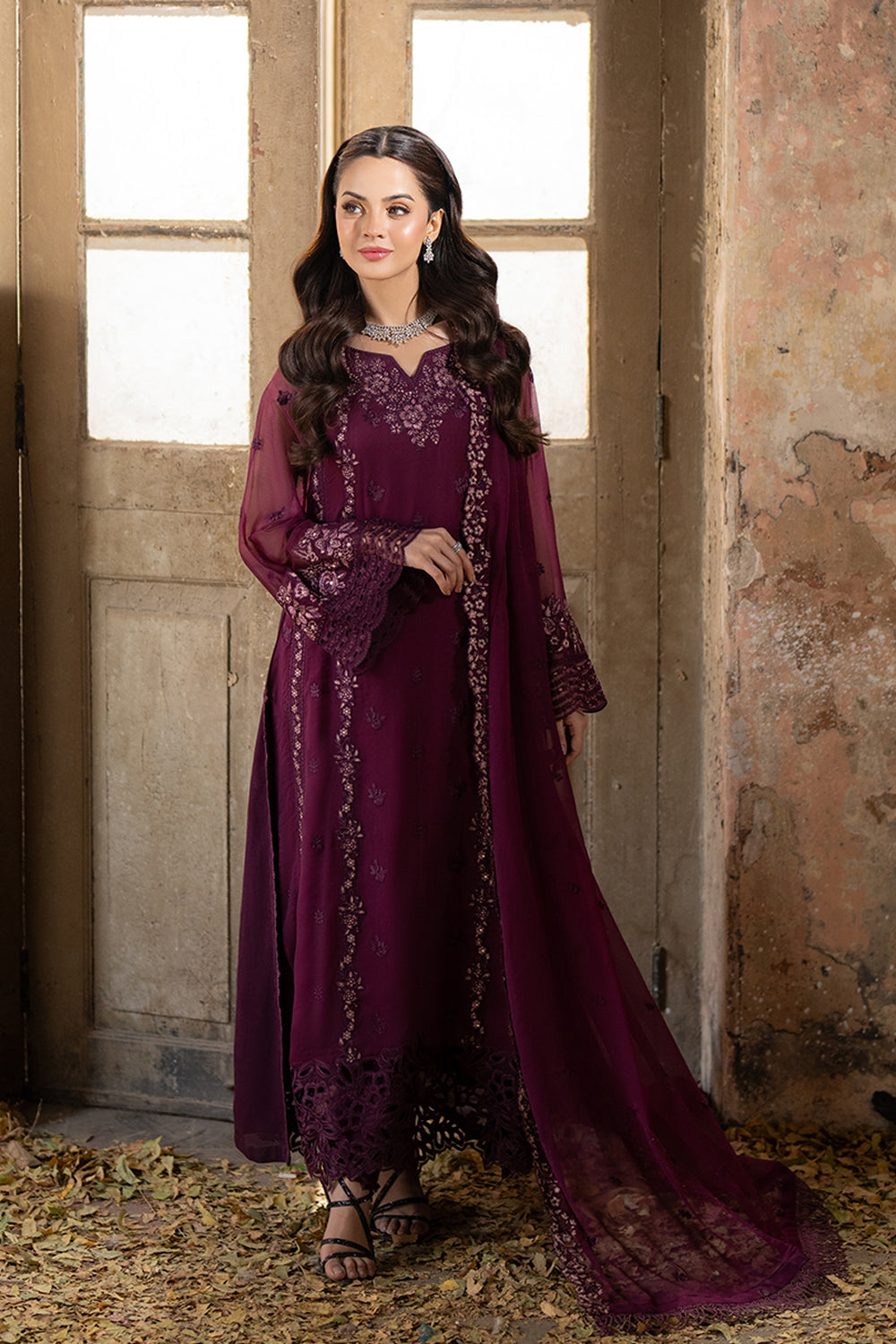 Azure | Ensembles Embroidered Formals | Merlot Grace -  Azure Ladies Clothes - Original Designer Dress - House of Maryam