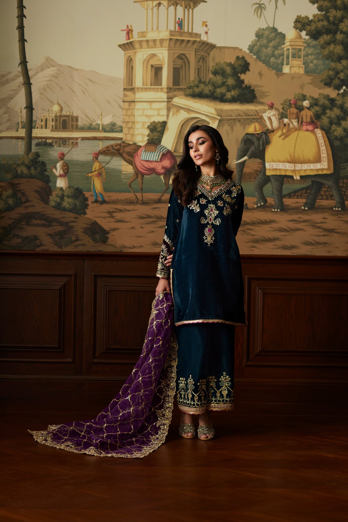 Mina Hassan | Velvet Luxe |  Amani -  Mina Hassan Ladies Clothes - Original Designer Dress - House of Maryam