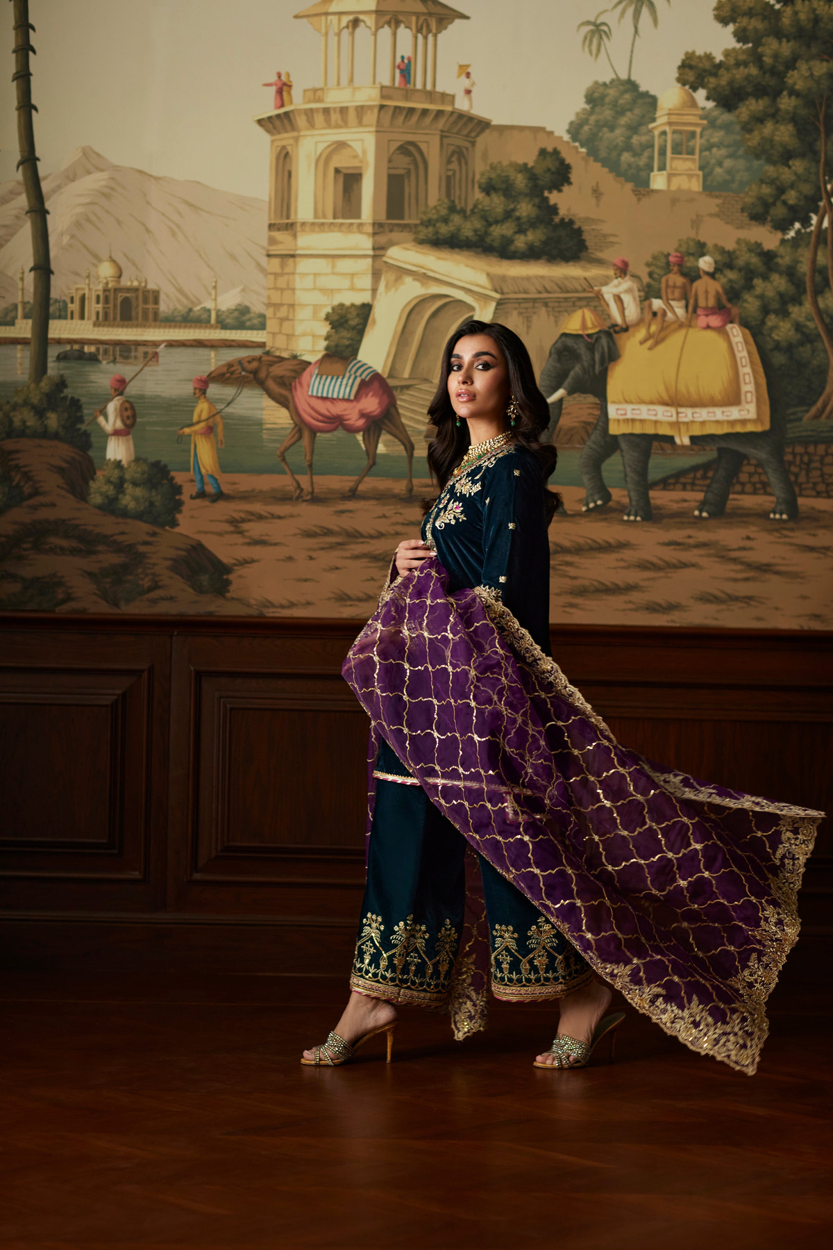 Mina Hassan | Velvet Luxe |  Amani -  Mina Hassan Ladies Clothes - Original Designer Dress - House of Maryam