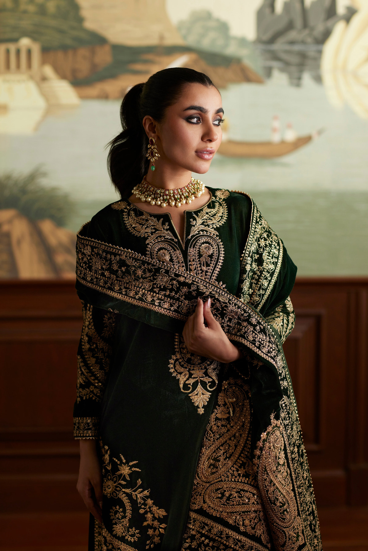 Mina Hassan | Velvet Luxe | Zehra -  Mina Hassan Ladies Clothes - Original Designer Dress - House of Maryam