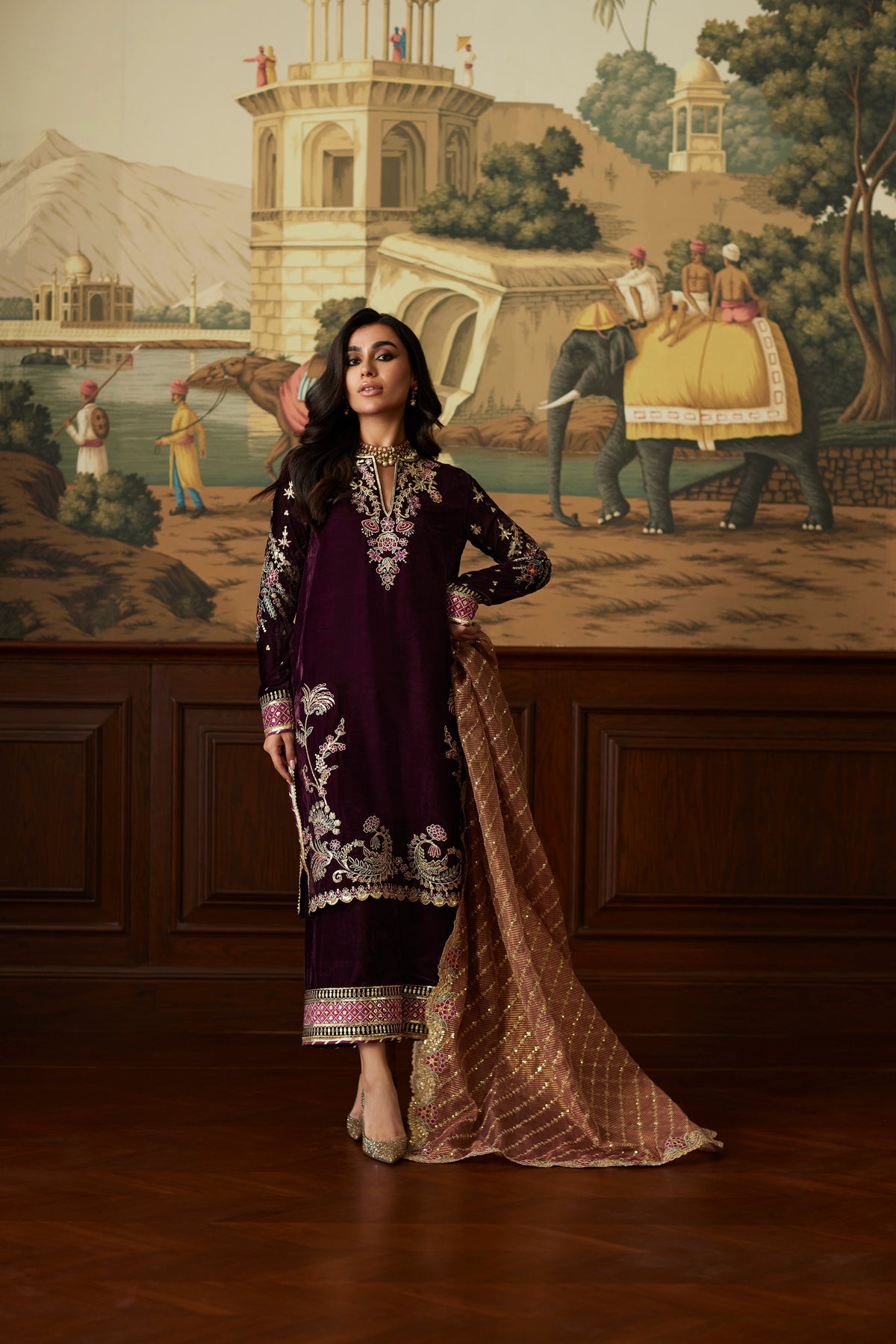 Mina Hassan | Velvet Luxe |  Ayesha -  Mina Hassan Ladies Clothes - Original Designer Dress - House of Maryam