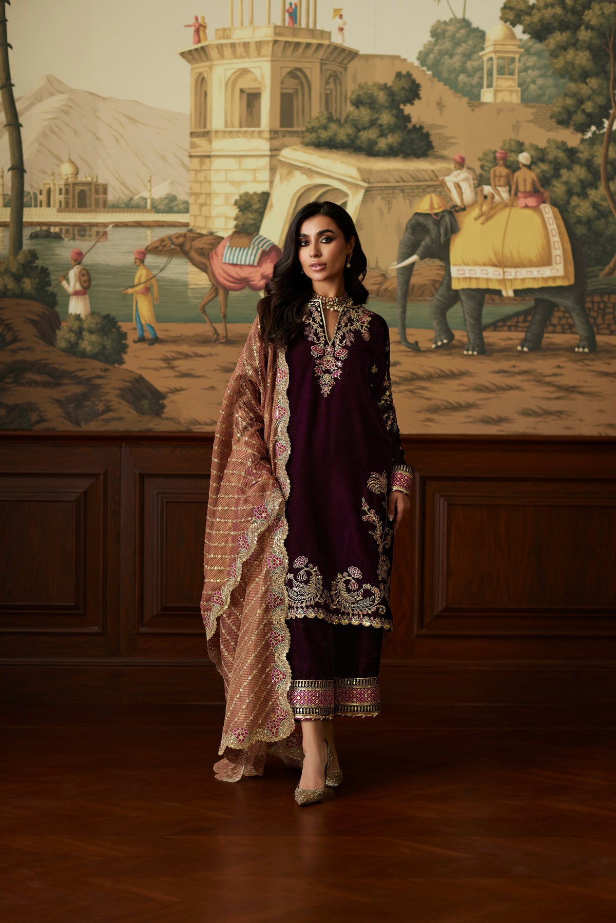 Mina Hassan | Velvet Luxe |  Ayesha -  Mina Hassan Ladies Clothes - Original Designer Dress - House of Maryam