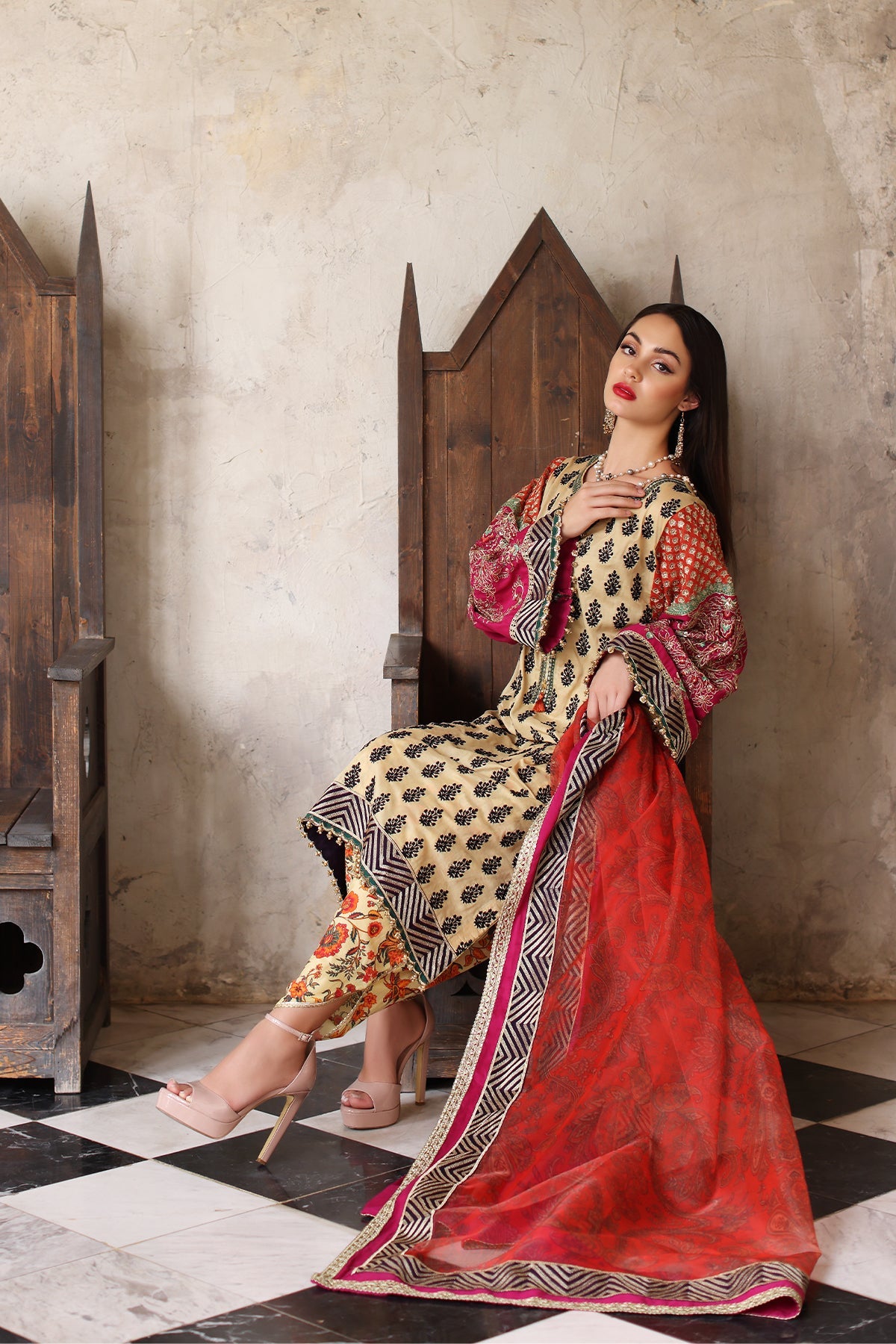 Mina Kashif | Festive Lawn | Amani -  Mina Kashif Luxury - Original Designer Dress - House of Maryam