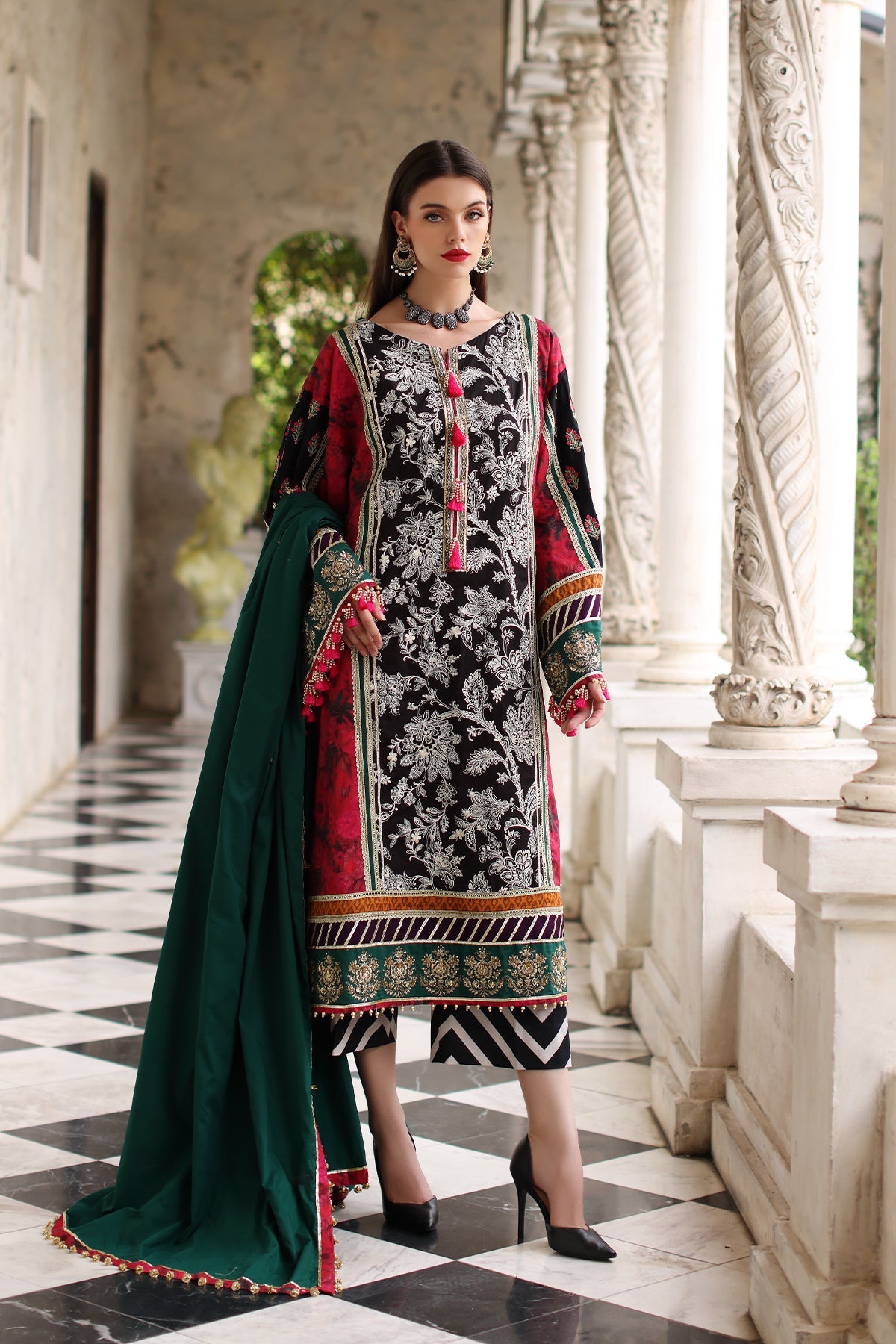 Mina Kashif | Festive Lawn | Karine -  Mina Kashif Luxury - Original Designer Dress - House of Maryam
