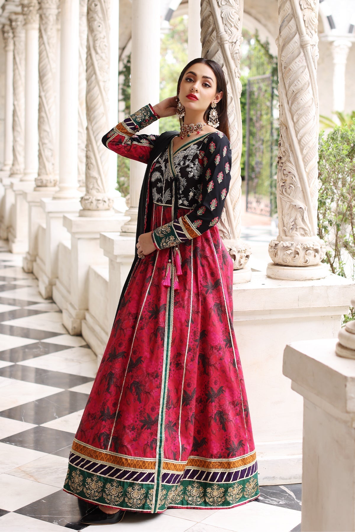 Mina Kashif | Festive Lawn | Anarkali by Designer Mina Kashif - House of Maryam - Pakistani Designer Ethnic Wear in {{ shop.shopifyCountryName }}