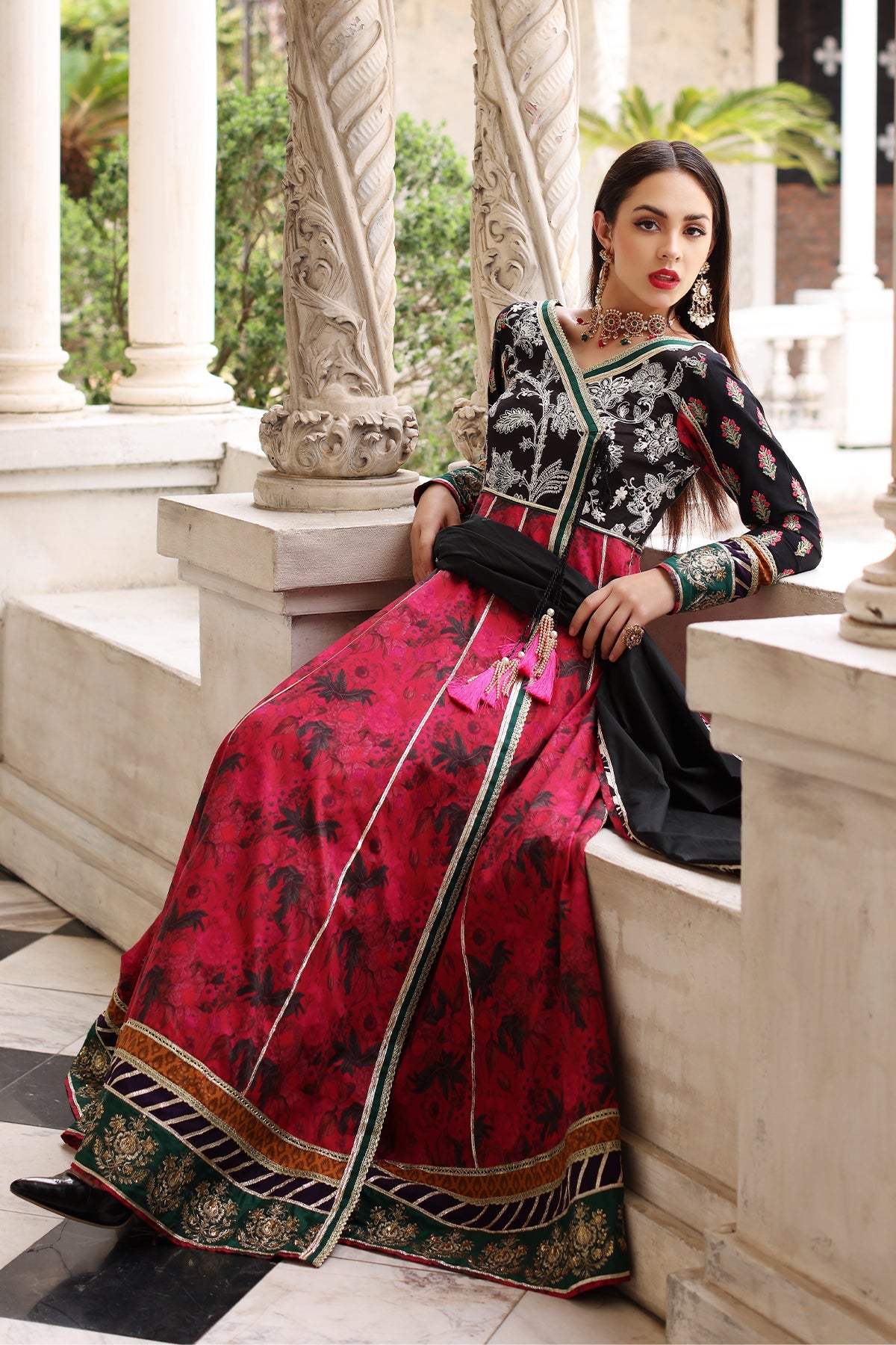 Mina Kashif | Festive Lawn | Anarkali -  Mina Kashif Luxury - Original Designer Dress - House of Maryam