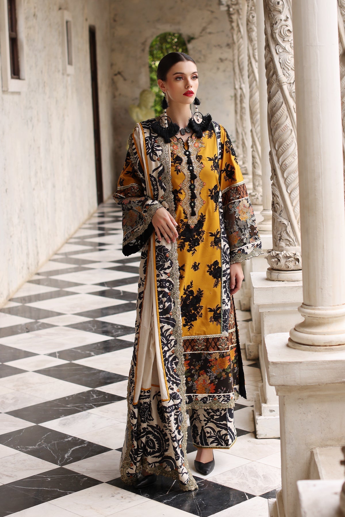 Mina Kashif | Festive Lawn | Leyla by Designer Mina Kashif - House of Maryam - Pakistani Designer Ethnic Wear in {{ shop.shopifyCountryName }}