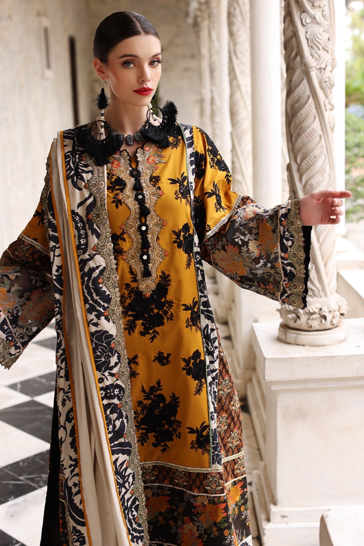 Mina Kashif | Festive Lawn | Leyla by Designer Mina Kashif - House of Maryam - Pakistani Designer Ethnic Wear in {{ shop.shopifyCountryName }}