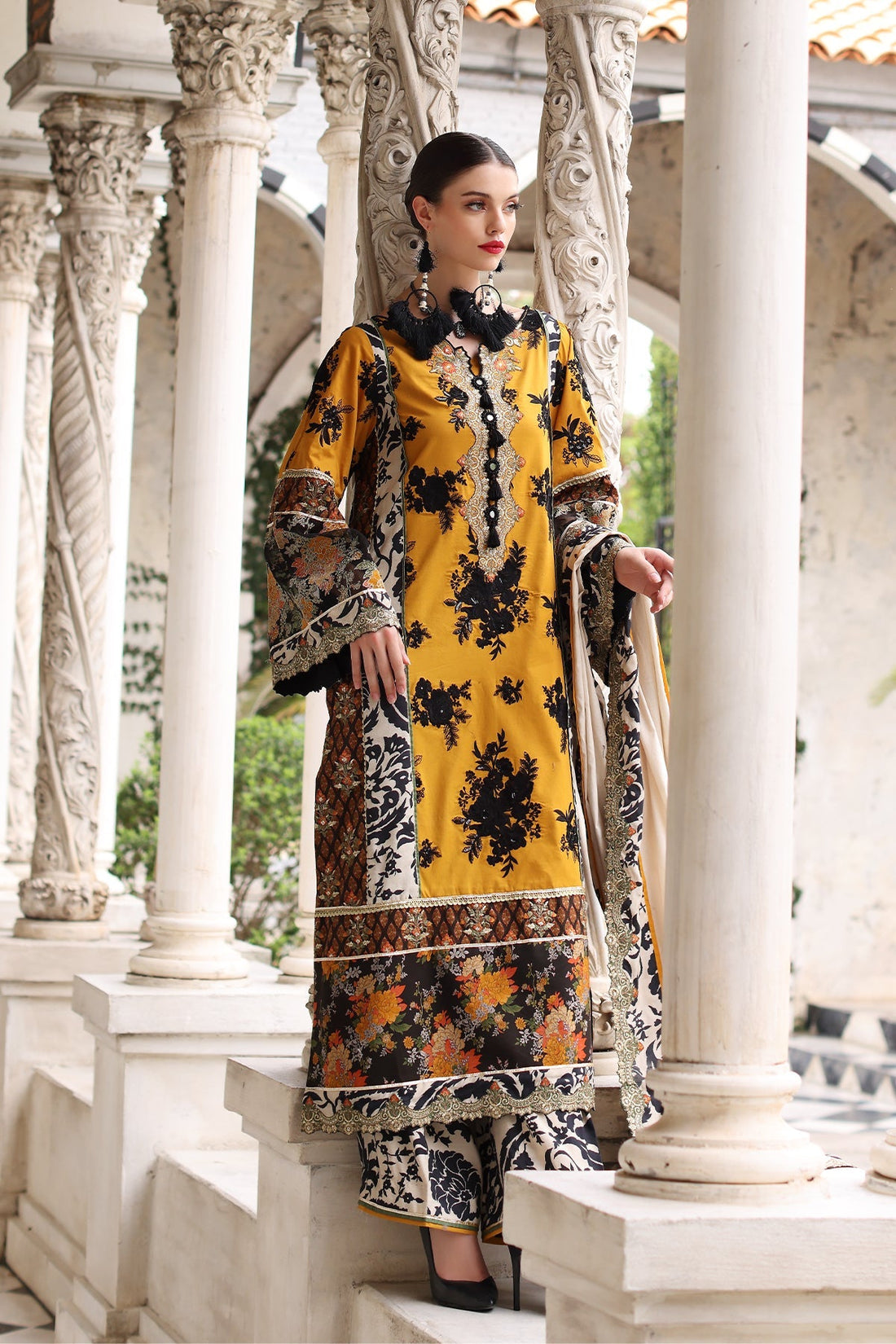 Mina Kashif | Festive Lawn | Leyla by Designer Mina Kashif - House of Maryam - Pakistani Designer Ethnic Wear in {{ shop.shopifyCountryName }}