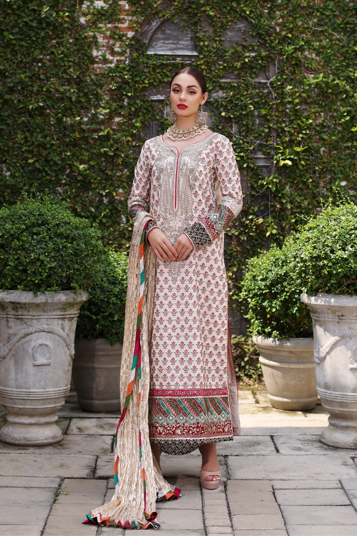 Mina Kashif | Festive Lawn | Parsa -  Mina Kashif Luxury - Original Designer Dress - House of Maryam