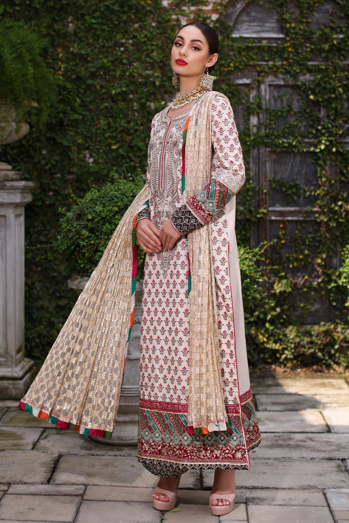 Mina Kashif | Festive Lawn | Parsa -  Mina Kashif Luxury - Original Designer Dress - House of Maryam