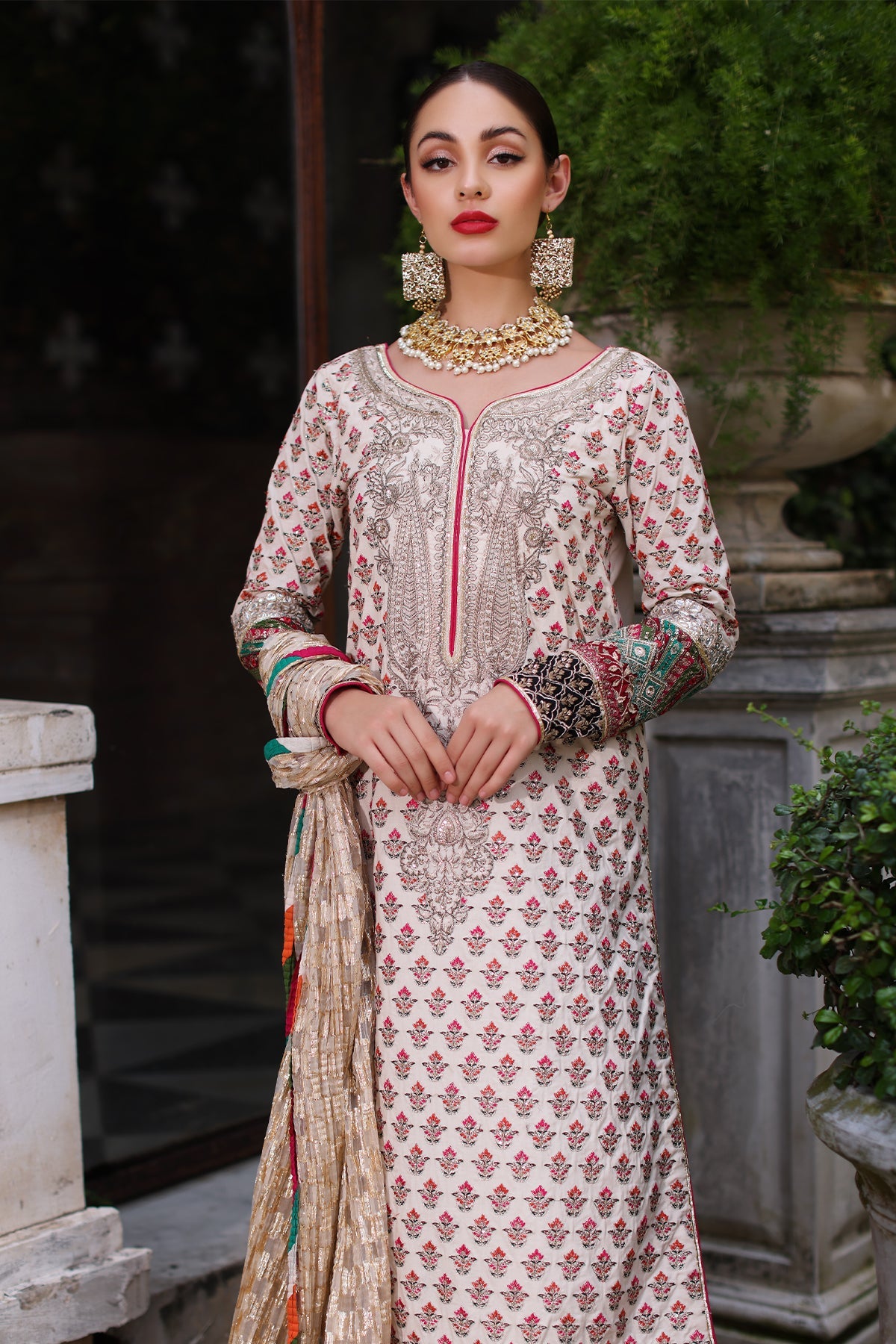 Mina Kashif | Festive Lawn | Parsa -  Mina Kashif Luxury - Original Designer Dress - House of Maryam