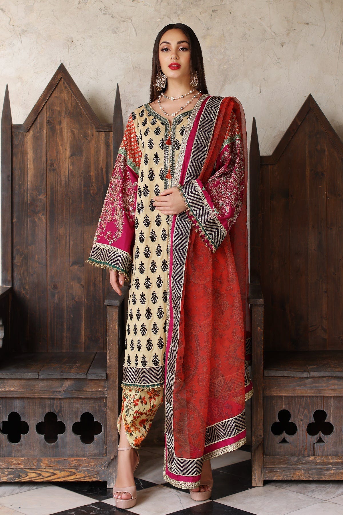 Mina Kashif | Festive Lawn | Amani -  Mina Kashif Luxury - Original Designer Dress - House of Maryam