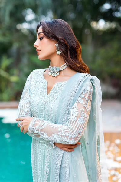 Azure | Embroidered Formals | Mint Breeze -  Azure Formal - Original Designer Dress - House of Maryam