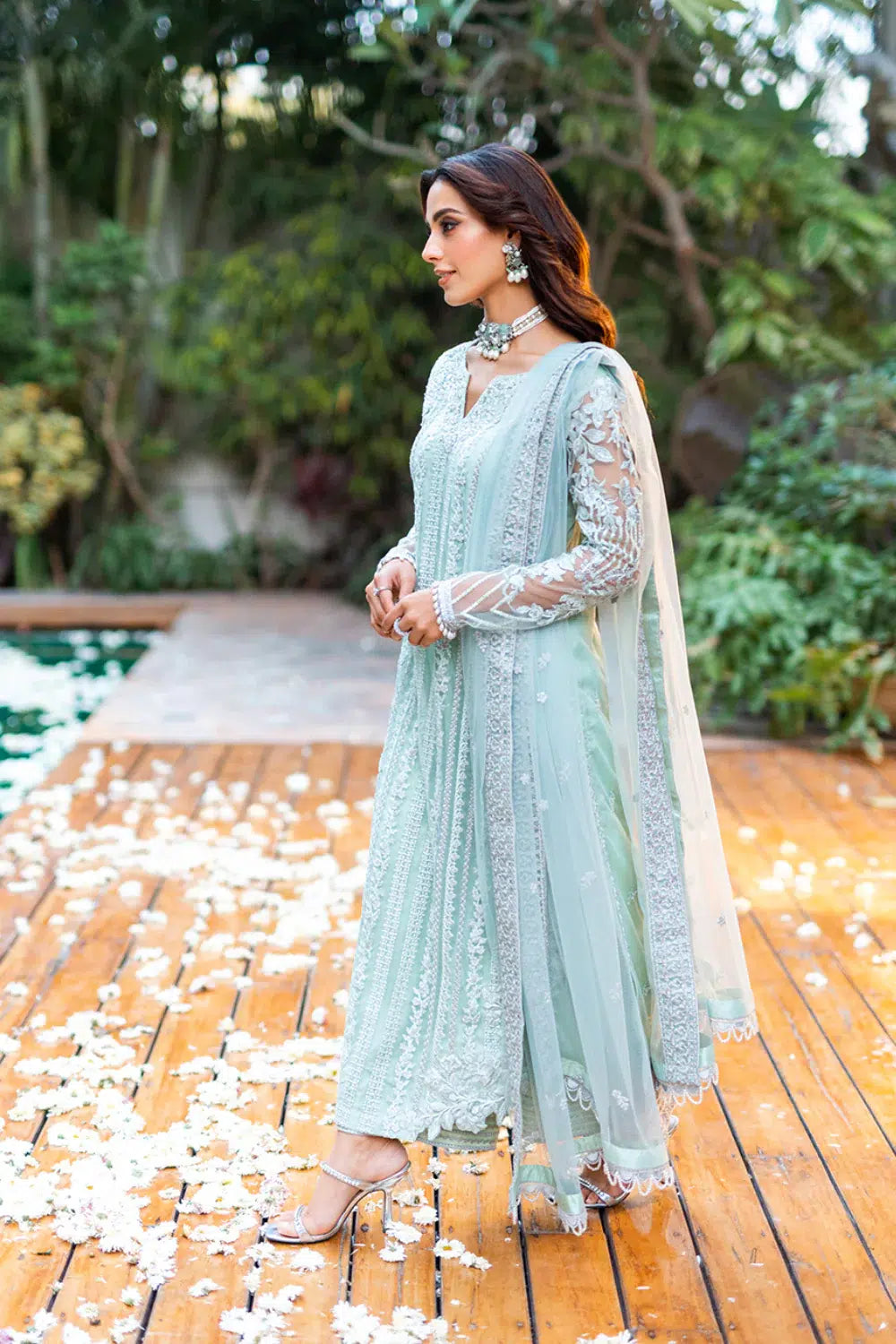 Azure | Embroidered Formals | Mint Breeze -  Azure Formal - Original Designer Dress - House of Maryam