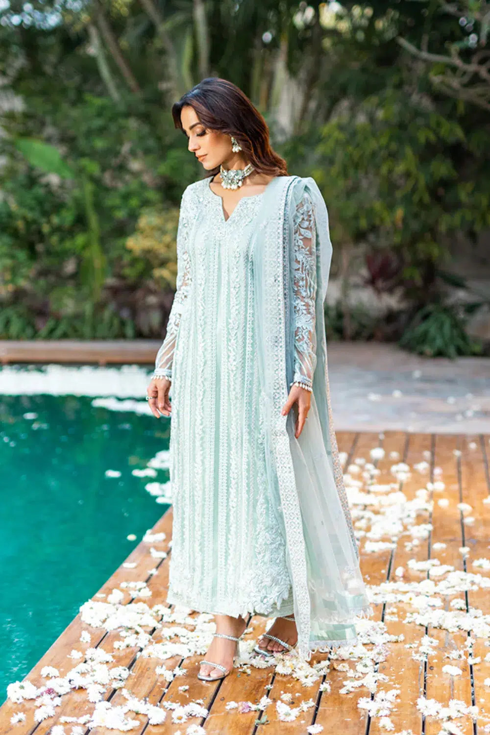 Azure | Embroidered Formals | Mint Breeze -  Azure Formal - Original Designer Dress - House of Maryam