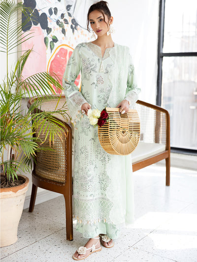 Mahnur | After Hours Luxury Lawn 25 | Mint Mirage -  Mahnur Ladies Clothes - Original Designer Dress - House of Maryam