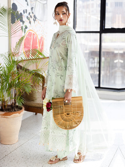 Mahnur | After Hours Luxury Lawn 25 | Mint Mirage -  Mahnur Ladies Clothes - Original Designer Dress - House of Maryam