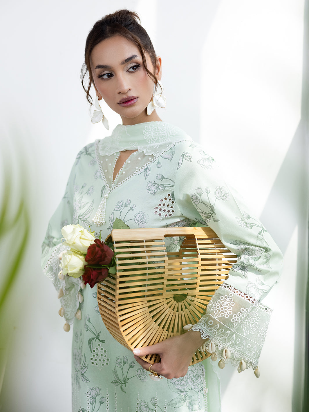 Mahnur | After Hours Luxury Lawn 25 | Mint Mirage -  Mahnur Ladies Clothes - Original Designer Dress - House of Maryam