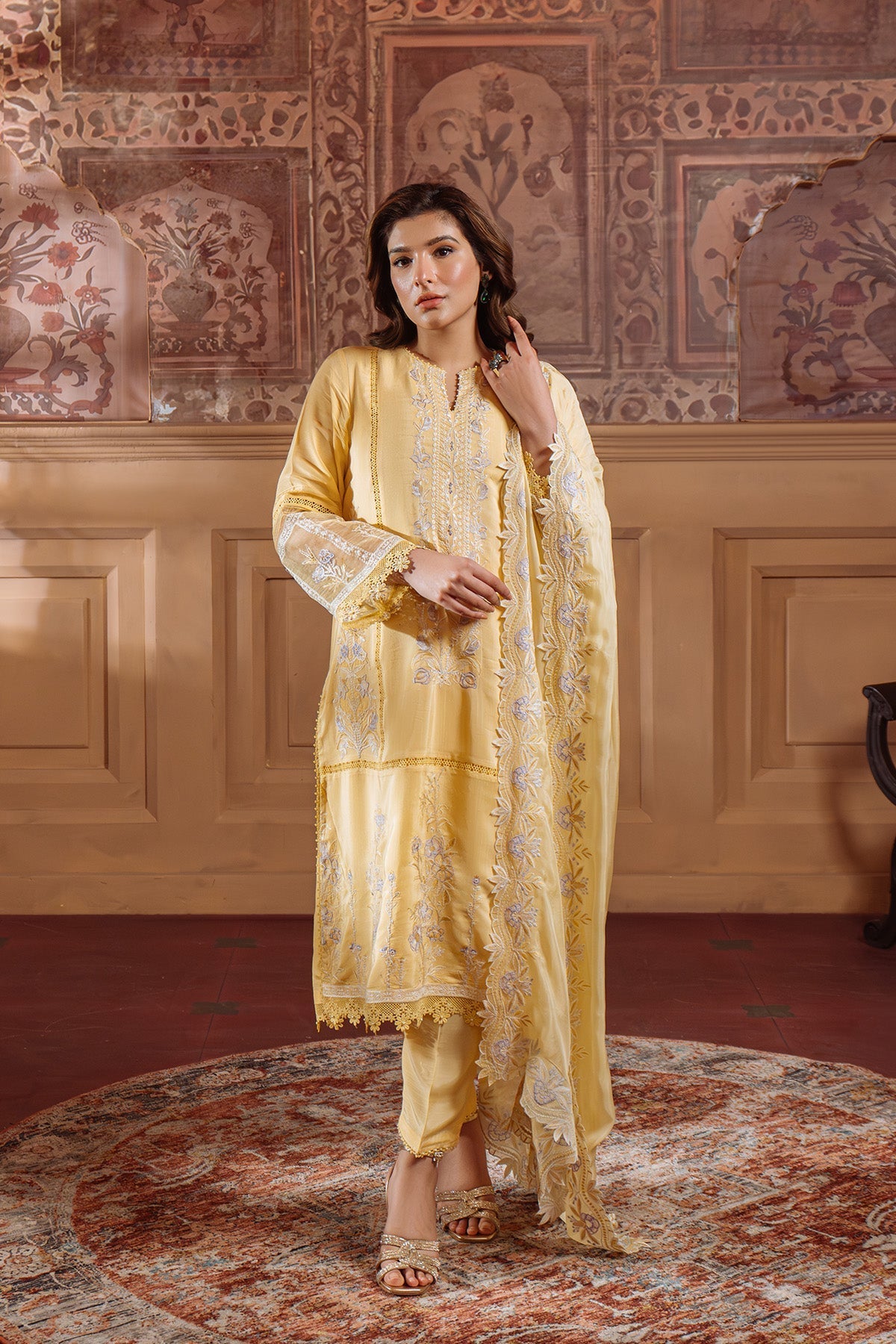 Sahar | Festive Edit Ready to Wear | Pale Primrose - RTW -  Sahar Ladies Clothes -  House of Maryam