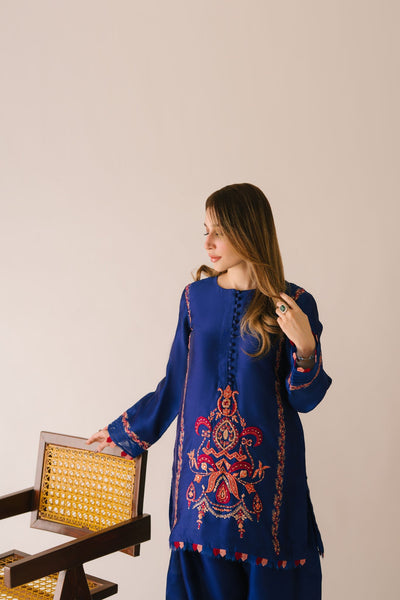 Sammy K | Aadat Festive Edition | Blue Bell Caftan -  Sammy K Ladies Clothes - Original Designer Dress - House of Maryam