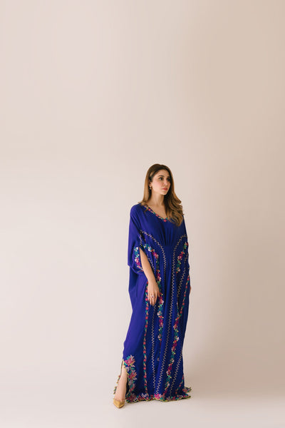 Sammy K | Aadat Festive Edition | Blue Bell Caftan -  Sammy K Ladies Clothes - Original Designer Dress - House of Maryam
