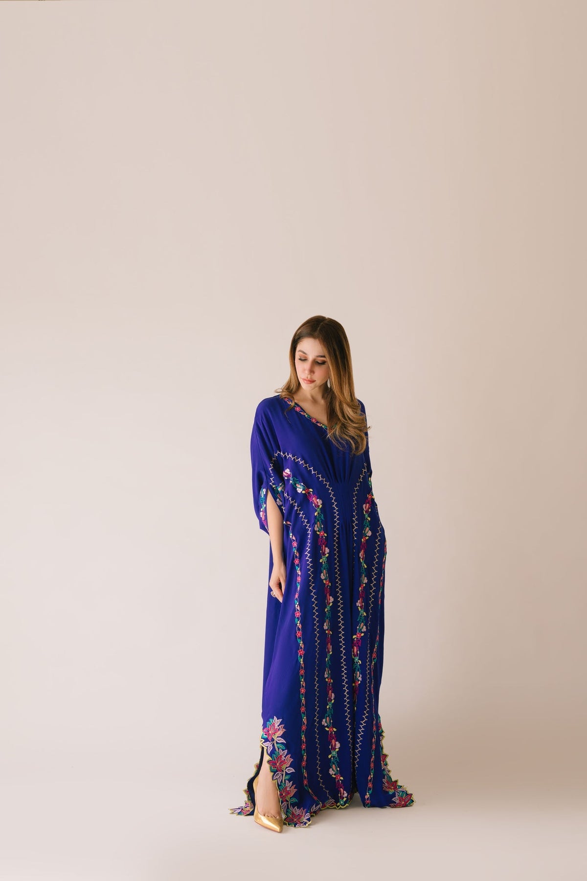 Sammy K | Aadat Festive Edition | Blue Bell Caftan -  Sammy K Ladies Clothes - Original Designer Dress - House of Maryam
