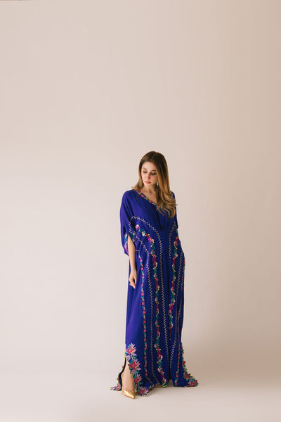 Sammy K | Aadat Festive Edition | Blue Bell Caftan -  Sammy K Ladies Clothes - Original Designer Dress - House of Maryam