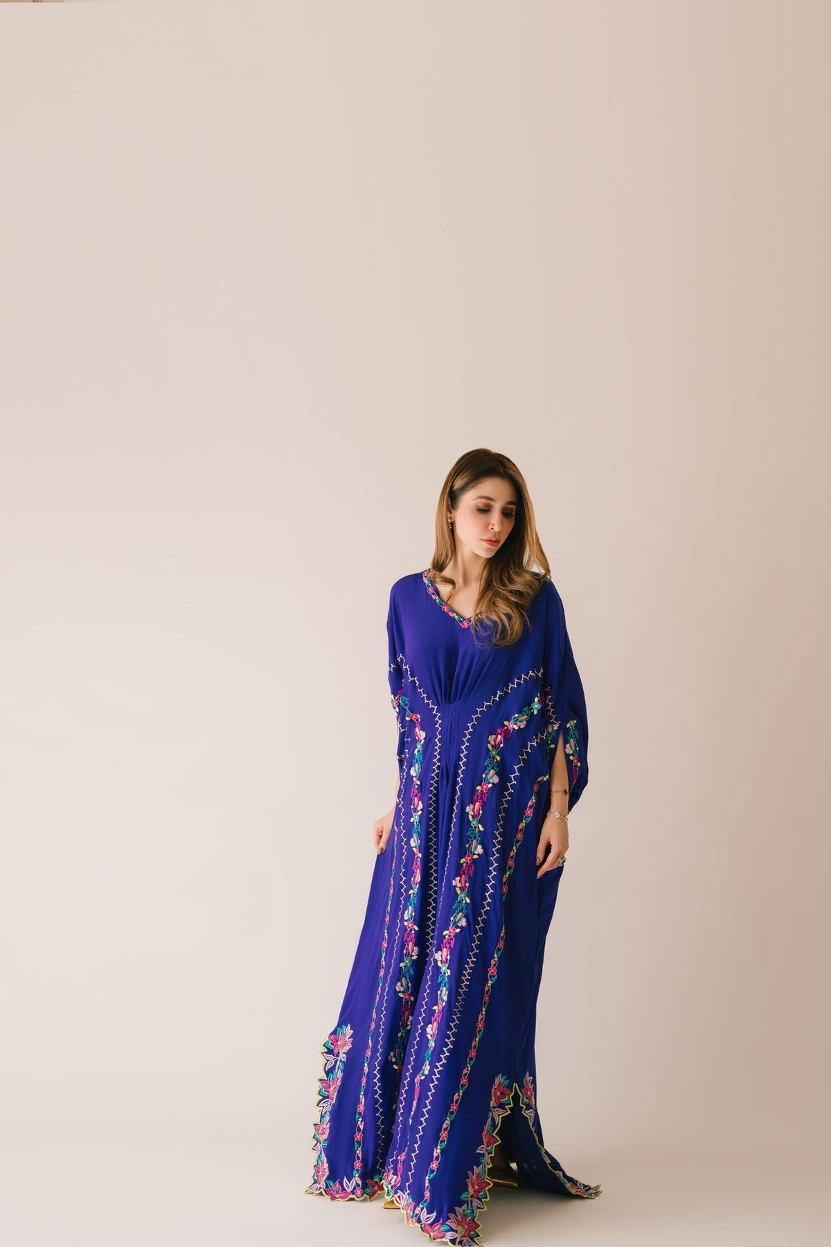 Sammy K | Aadat Festive Edition | Blue Bell Caftan -  Sammy K Ladies Clothes - Original Designer Dress - House of Maryam