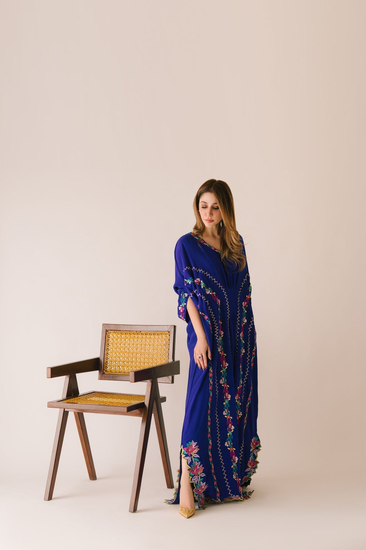 Sammy K | Aadat Festive Edition | Blue Bell Caftan -  Sammy K Ladies Clothes - Original Designer Dress - House of Maryam