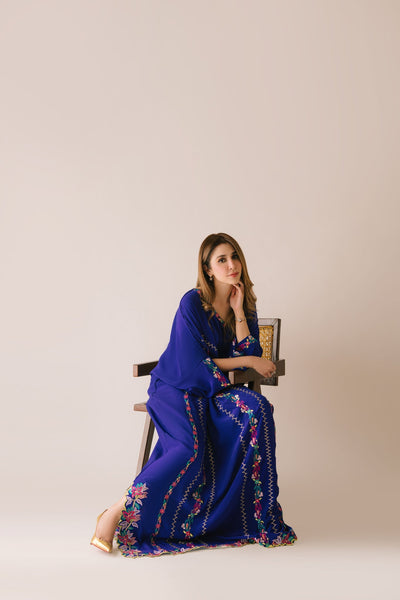 Sammy K | Aadat Festive Edition | Blue Bell Caftan -  Sammy K Ladies Clothes - Original Designer Dress - House of Maryam