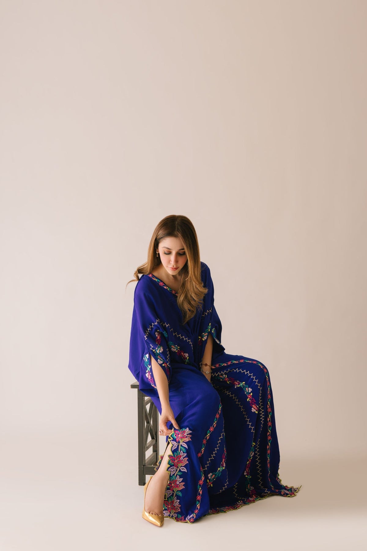 Sammy K | Aadat Festive Edition | Blue Bell Caftan -  Sammy K Ladies Clothes - Original Designer Dress - House of Maryam