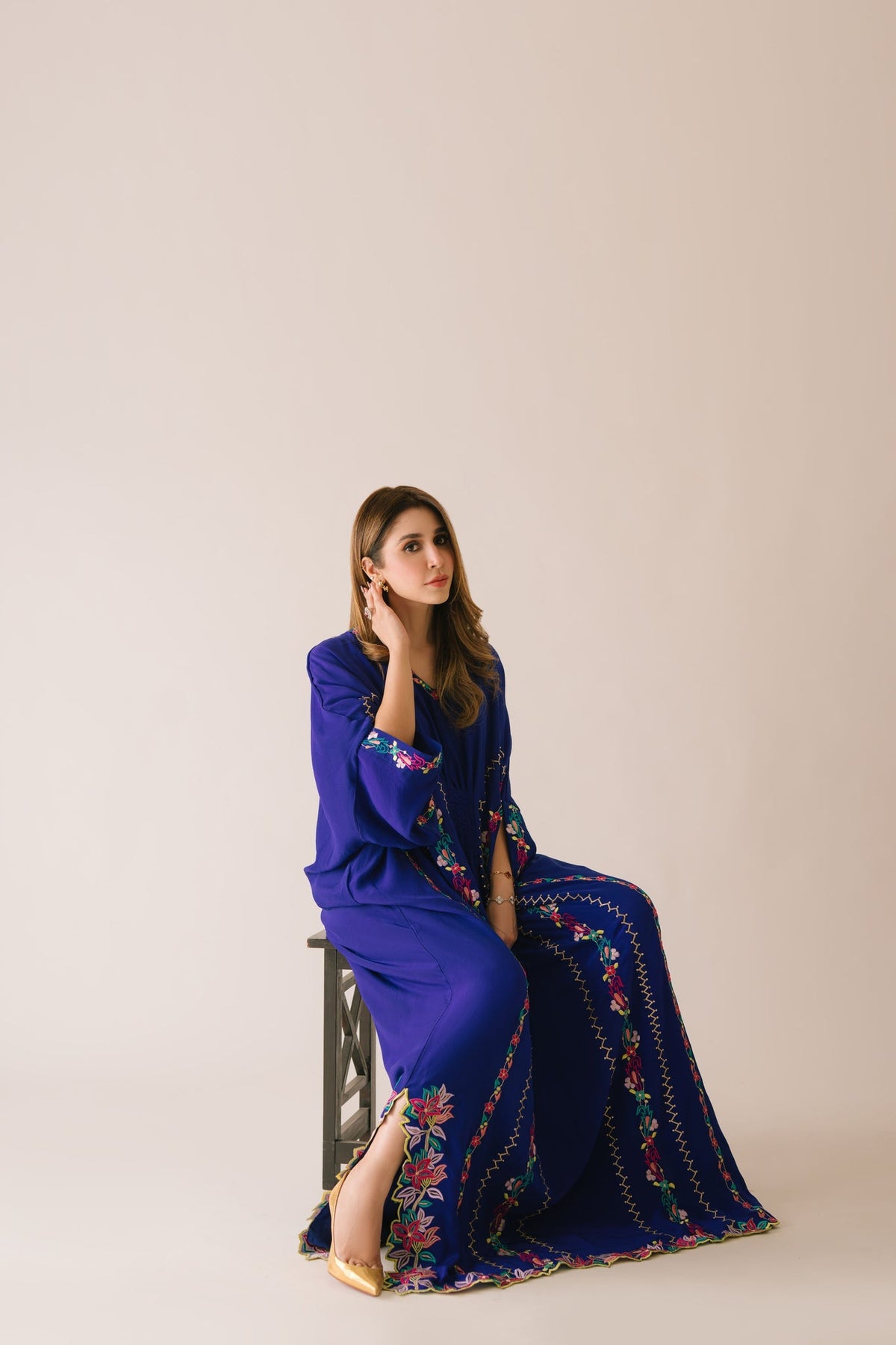 Sammy K | Aadat Festive Edition | Blue Bell Caftan -  Sammy K Ladies Clothes - Original Designer Dress - House of Maryam