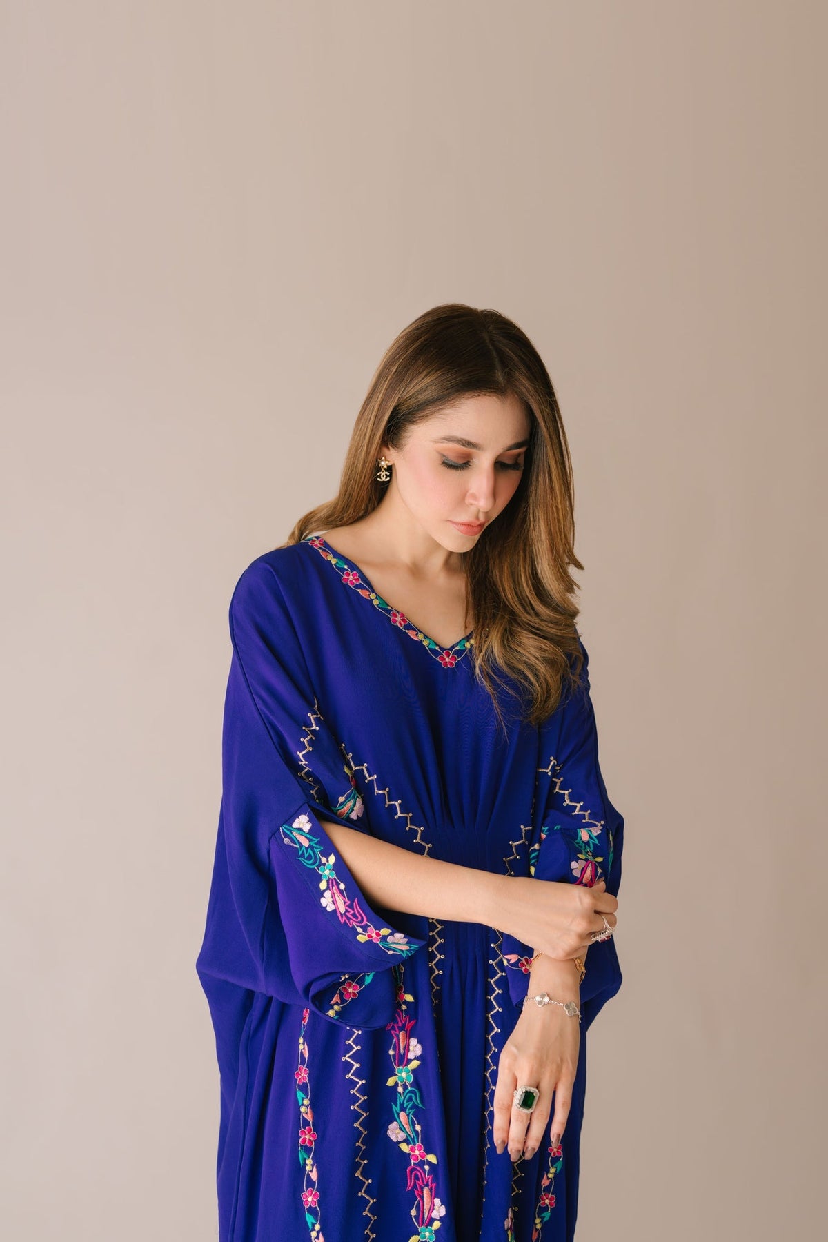 Sammy K | Aadat Festive Edition | Blue Bell Caftan -  Sammy K Ladies Clothes - Original Designer Dress - House of Maryam