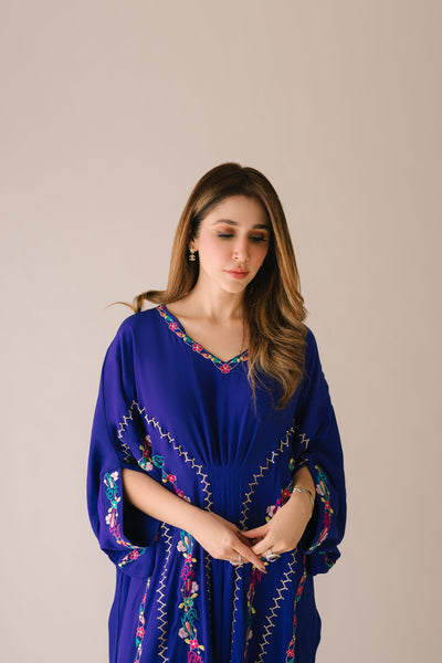 Sammy K | Aadat Festive Edition | Blue Bell Caftan -  Sammy K Ladies Clothes - Original Designer Dress - House of Maryam