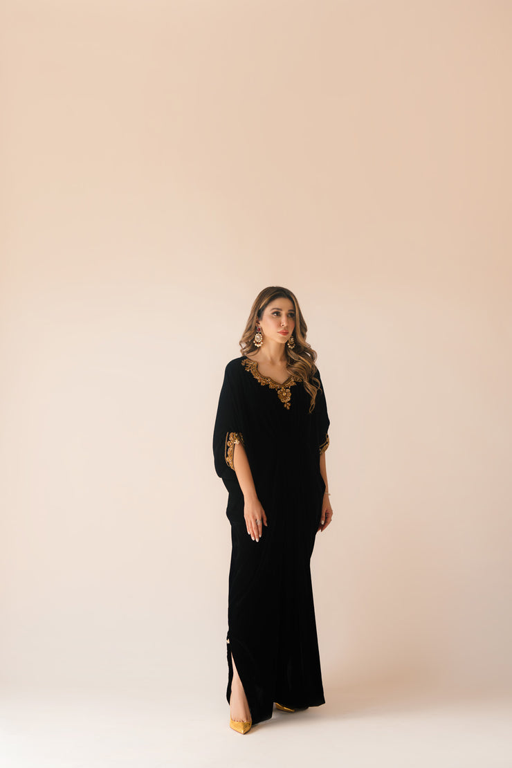 Sammy K | Velvet Festive Edit | Black Velvet Caftan -  Sammy K Ladies Clothes - Original Designer Dress - House of Maryam