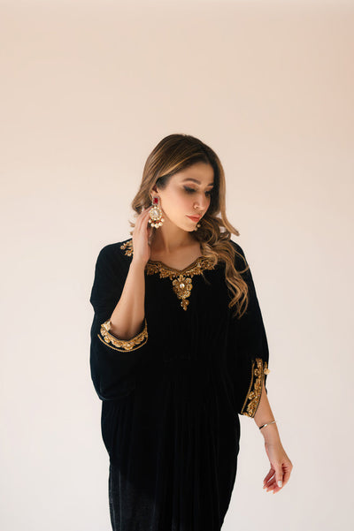 Sammy K | Velvet Festive Edit | Black Velvet Caftan -  Sammy K Ladies Clothes - Original Designer Dress - House of Maryam
