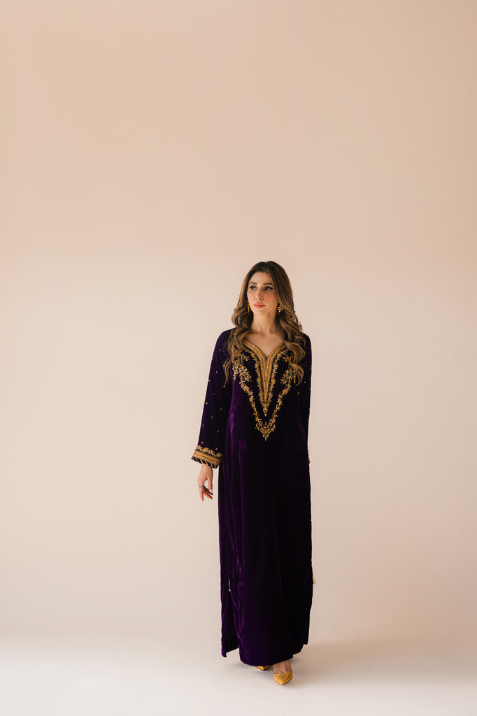 Sammy K | Velvet Festive Edit | Purple Velvet Maxi Outfit -  Sammy K Ladies Clothes - Original Designer Dress - House of Maryam