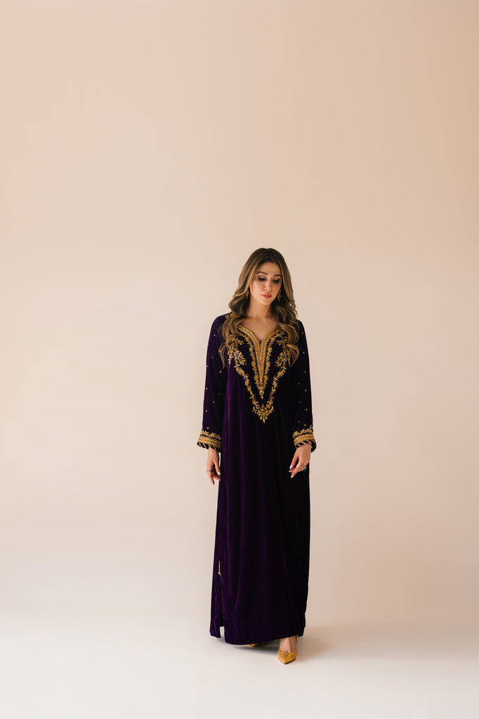 Sammy K | Velvet Festive Edit | Purple Velvet Maxi Outfit -  Sammy K Ladies Clothes - Original Designer Dress - House of Maryam