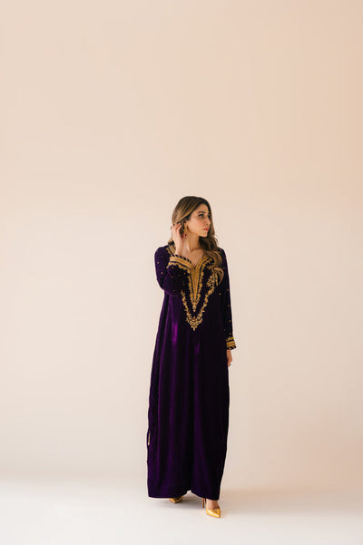 Sammy K | Velvet Festive Edit | Purple Velvet Maxi Outfit -  Sammy K Ladies Clothes - Original Designer Dress - House of Maryam