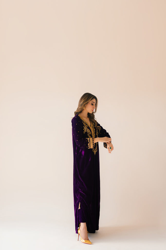 Sammy K | Velvet Festive Edit | Purple Velvet Maxi Outfit -  Sammy K Ladies Clothes - Original Designer Dress - House of Maryam