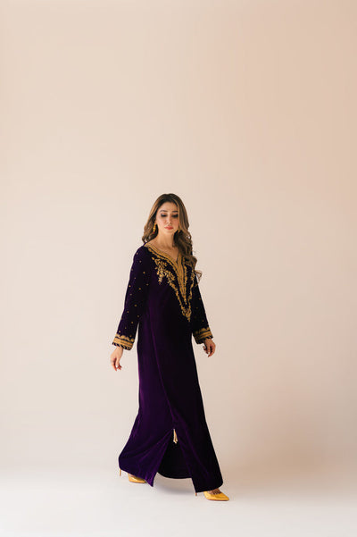 Sammy K | Velvet Festive Edit | Purple Velvet Maxi Outfit -  Sammy K Ladies Clothes - Original Designer Dress - House of Maryam
