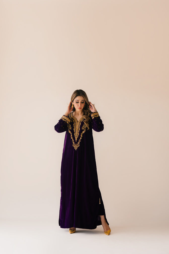 Sammy K | Velvet Festive Edit | Purple Velvet Maxi Outfit -  Sammy K Ladies Clothes - Original Designer Dress - House of Maryam