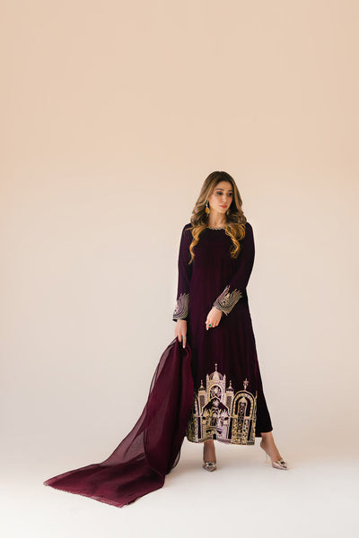 Sammy K | Velvet Festive Edit | Burgundy velvet monument outfit -  Sammy K Ladies Clothes - Original Designer Dress - House of Maryam