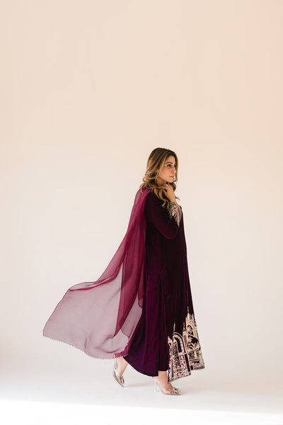Sammy K | Velvet Festive Edit | Burgundy velvet monument outfit -  Sammy K Ladies Clothes - Original Designer Dress - House of Maryam