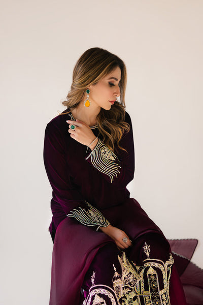 Sammy K | Velvet Festive Edit | Burgundy velvet monument outfit -  Sammy K Ladies Clothes - Original Designer Dress - House of Maryam