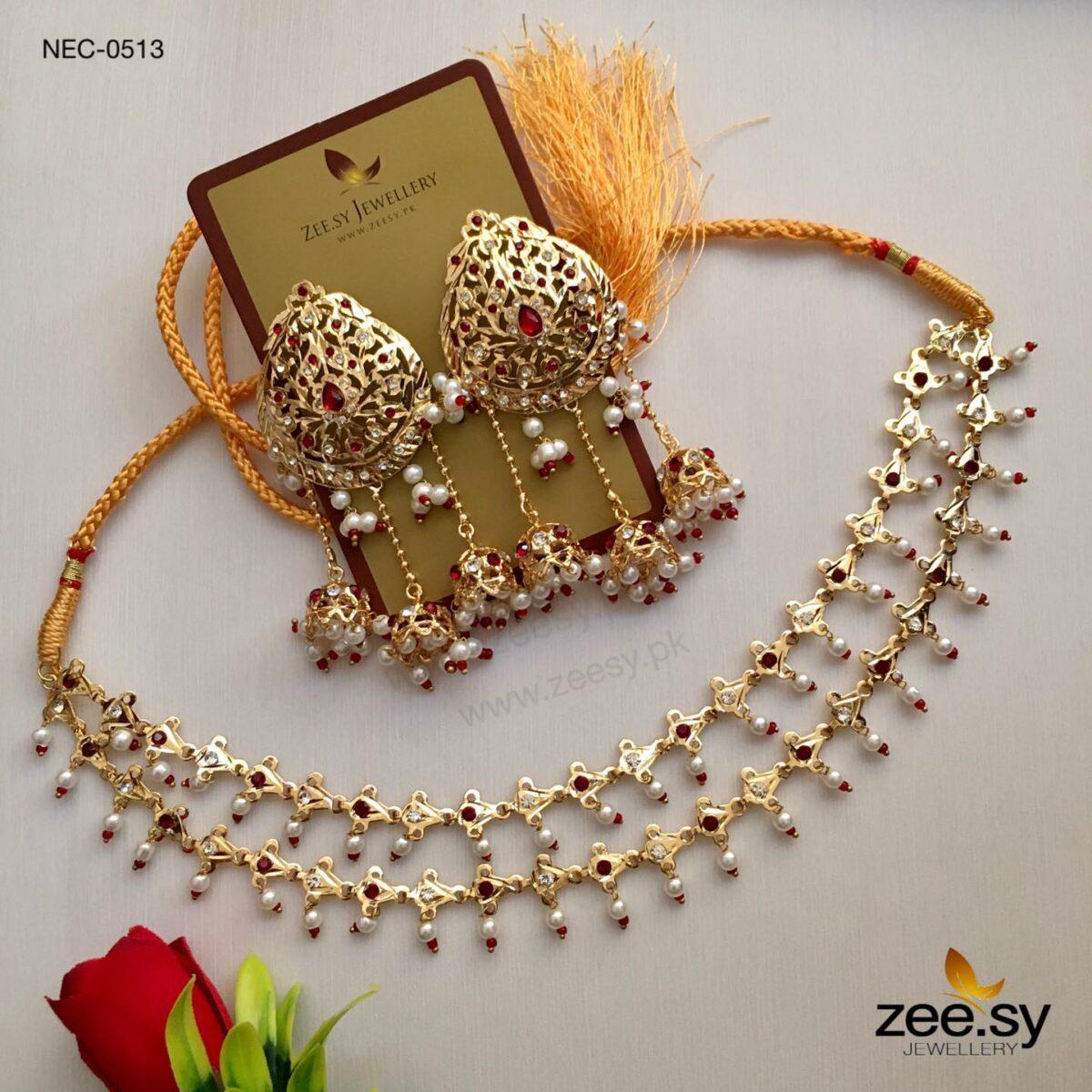 Nauratan Necklace-0513 -  Zeesy Necklace Sets - Original Designer Dress - House of Maryam