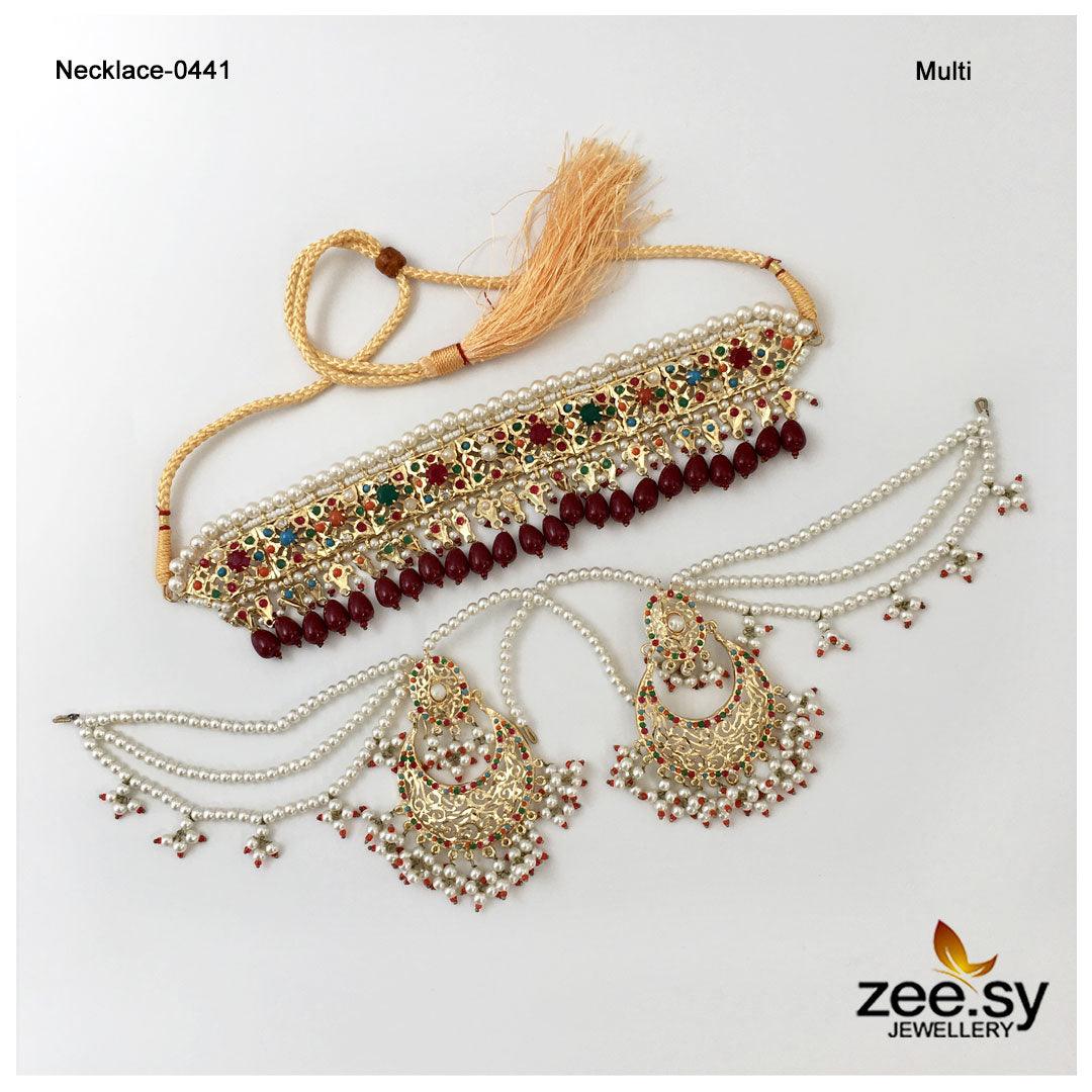 Necklace-0441 -  Zeesy Necklace Sets - Original Designer Dress - House of Maryam