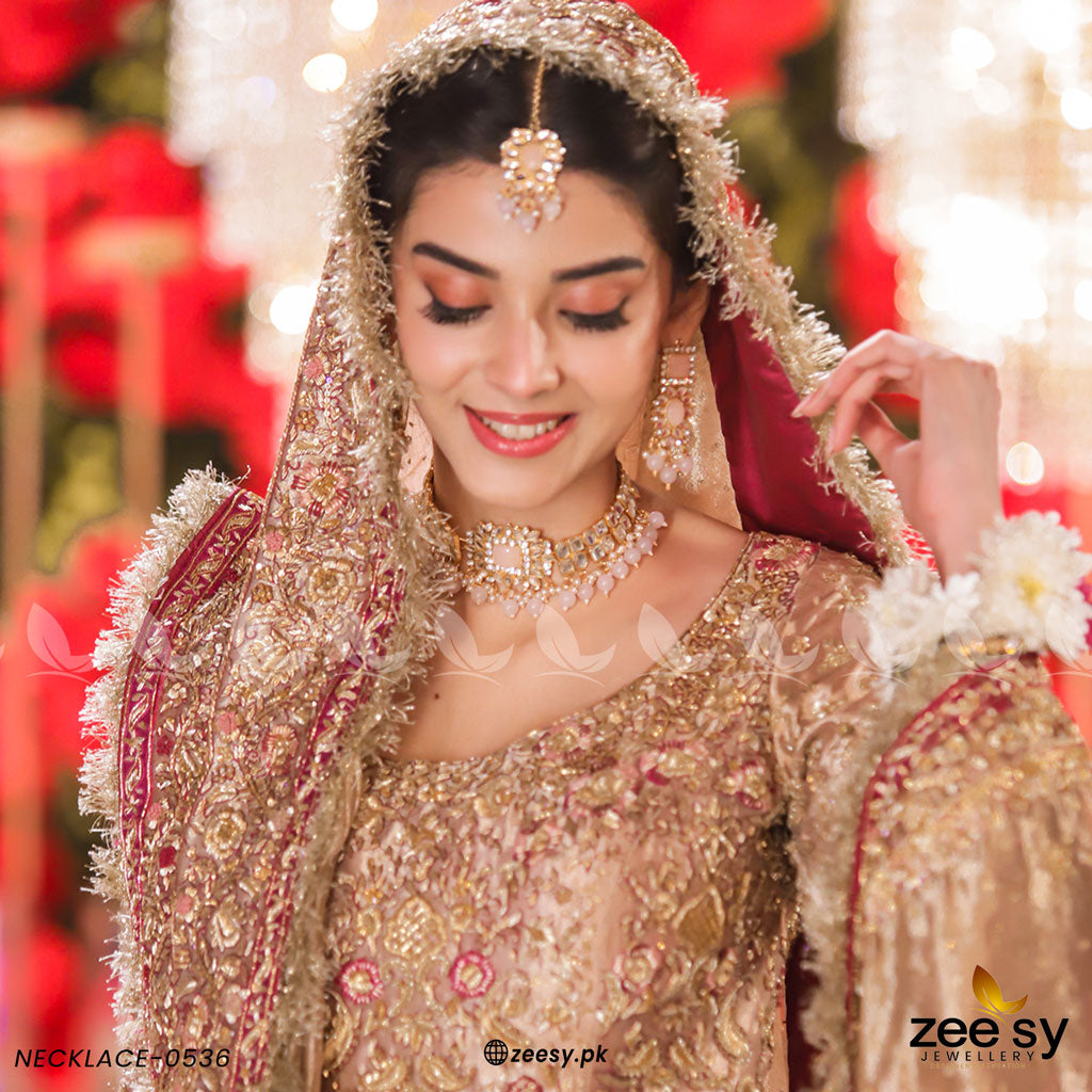 Kundan Necklace-0536 -  Zeesy Necklace Sets - Original Designer Dress - House of Maryam