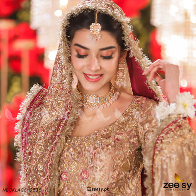 Kundan Necklace-0536 -  Zeesy Necklace Sets - Original Designer Dress - House of Maryam